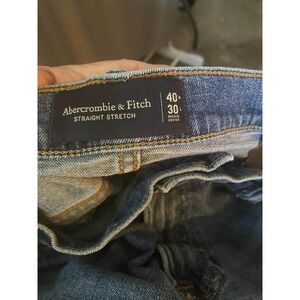 Abercrombie & Fitch Men's Straight Stretch Jeans 40x30 Blue Denim